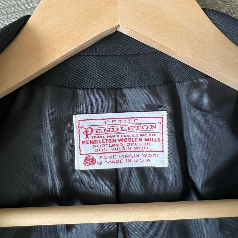 Pendleton Merino Wool Black One Button Blazer 4p - image 5